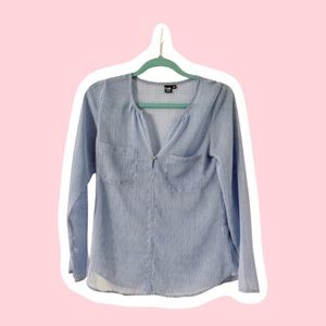 3/$30 Twik by Simons semi-sheer long sleeve blouse